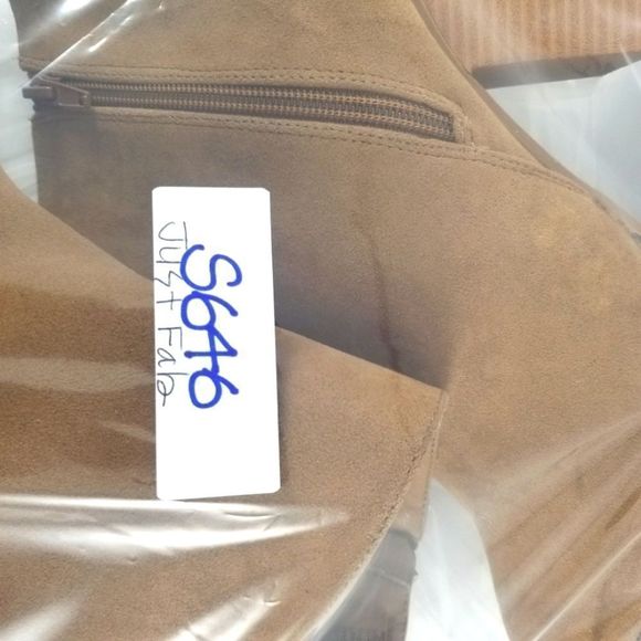 Tan Faux Suede Ankle Booties Size 12 by Just Fab. S646 - Picture 7 of 7